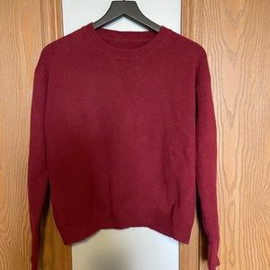 SHEIN Women’s Wool Like Sweater Burgundy Maroon Size Small 4